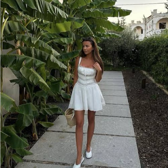 House of CB White Lace-Trim Mini Dress Tiffani mini dress xs - Picture 2 of 13